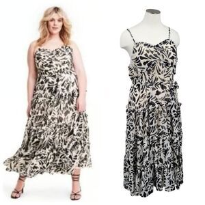 Alexis for Target Botanical Sleeveless Tiered Ruffle Dress Women's Plus Size 3X